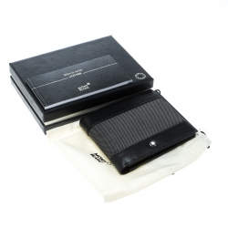 Pre Owned Montblanc Dark Grey/Black Canvas Meisterstuck Bifold Wallet