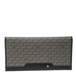 Montblanc Beige Signature Coated Canvas Continental Wallet