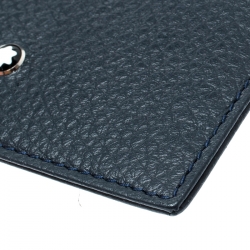 Pre Owned Montblanc Blue Soft Grain Leather Meisterstuck Card Holder 6CC