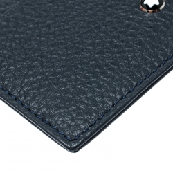 Pre Owned Montblanc Blue Soft Grain Leather Meisterstuck Card Holder 6CC