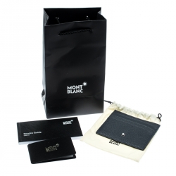 Pre Owned Montblanc Blue Soft Grain Leather Meisterstuck Card Holder 6CC
