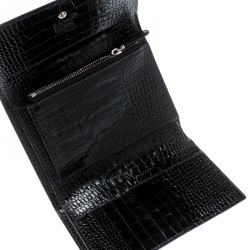 Montblanc Black Croc Embossed Leather La Vie De Boheme Coin Case