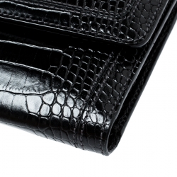Montblanc Black Croc Embossed Leather La Vie De Boheme Coin Case