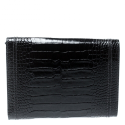 Montblanc Black Croc Embossed Leather La Vie De Boheme Coin Case