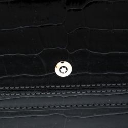 Montblanc Black Croc Embossed Leather La Vie De Boheme Coin Case