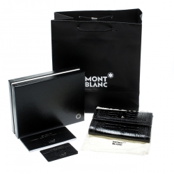 Montblanc Black Croc Embossed Leather La Vie De Boheme Coin Case