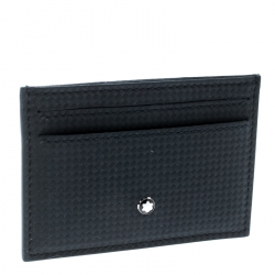 مملوكة مسبقًا Montblanc Navy Blue Leather Extreme Pocket 5CC