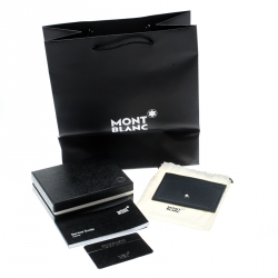 مملوكة مسبقًا Montblanc Navy Blue Leather Extreme Pocket 5CC