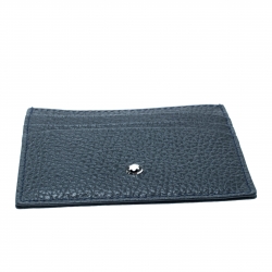 Montblanc Navy Blue Soft Grain Leather Meisterstuck Card Holder 6CC