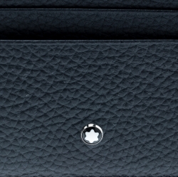 Montblanc Navy Blue Soft Grain Leather Meisterstuck Card Holder 6CC