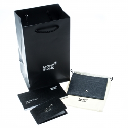 Montblanc Navy Blue Soft Grain Leather Meisterstuck Card Holder 6CC
