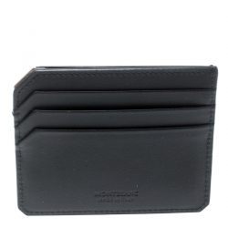Pre Owned Montblanc Black Leather Urban Spirit Card Holder 6CC