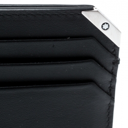 Pre Owned Montblanc Black Leather Urban Spirit Card Holder 6CC