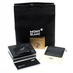 Pre Owned Montblanc Black Leather Urban Spirit Card Holder 6CC