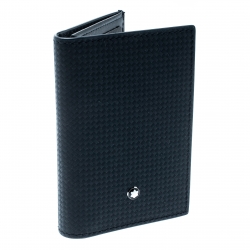 Pre Owned Montblanc Navy Blue Leather Extreme Business Card Holder 