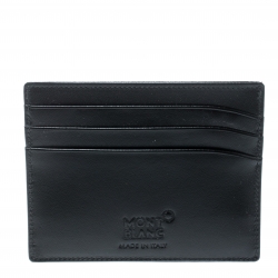 Pre Owned Montblanc Black Leather Meisterstuck Card Holder 6CC