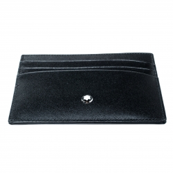 Pre Owned Montblanc Black Leather Meisterstuck Card Holder 6CC