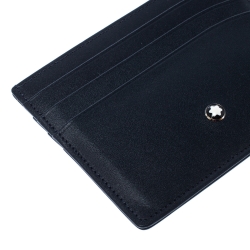 Pre Owned Montblanc Navy Blue Meisterstuck Leather Card Holder 6CC