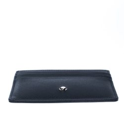 Pre Owned Montblanc Navy Blue Meisterstuck Leather Card Holder 6CC