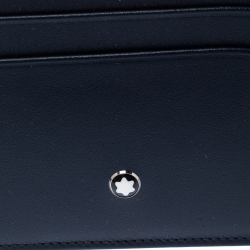 Pre Owned Montblanc Navy Blue Meisterstuck Leather Card Holder 6CC