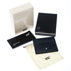 Pre Owned Montblanc Navy Blue Meisterstuck Leather Card Holder 6CC