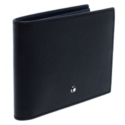 Pre Owned Montblanc Black Leather Miesterstuck Bifold Wallet