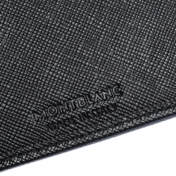 Pre Owned Montblanc Black Leather and Fabric Sartorial Jet 6CC Wallet  