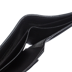 Pre Owned Montblanc Black Leather and Fabric Sartorial Jet 6CC Wallet  