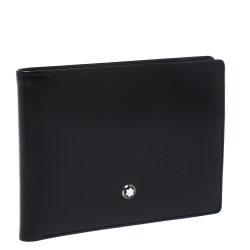 Pre Owned Montblanc Black Leather Meisterstuck Bifold Wallet