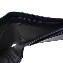 Pre Owned Montblanc Navy Blue Leather Westside Bifold Wallet