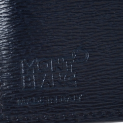 Pre Owned Montblanc Navy Blue Leather Westside Bifold Wallet