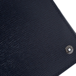 Pre Owned Montblanc Navy Blue Leather Westside Bifold Wallet