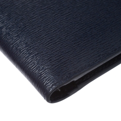 Pre Owned Montblanc Navy Blue Leather Westside Bifold Wallet