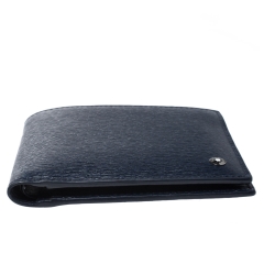 Pre Owned Montblanc Navy Blue Leather Westside Bifold Wallet