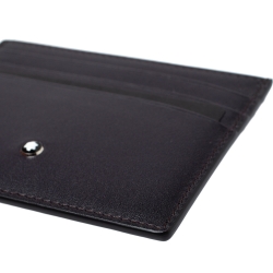 مملوكة مسبقًا Montblanc Burgundy Leather Meisterstuck Card Holder 6CC