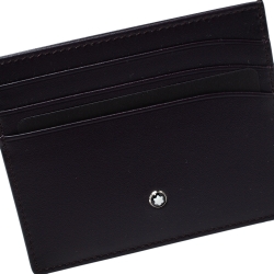 مملوكة مسبقًا Montblanc Burgundy Leather Meisterstuck Card Holder 6CC