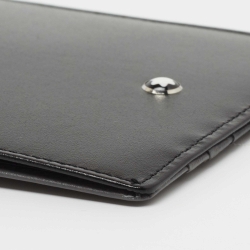 Pre Owned Montblanc Black/Grey Leather Meisterstuck Pocket 4cc ID Card Holder