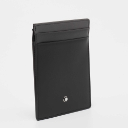 Pre Owned Montblanc Black/Grey Leather Meisterstuck Pocket 4cc ID Card Holder