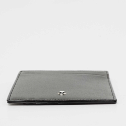 Pre Owned Montblanc Black/Grey Leather Meisterstuck Pocket 4cc ID Card Holder