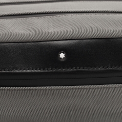 Montblanc Grey/Black Nylon and Leather Zip Toiletry Pouch