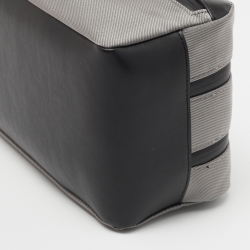 Montblanc Grey/Black Nylon and Leather Zip Toiletry Pouch