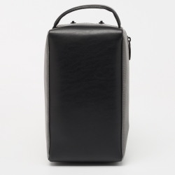 Montblanc Grey/Black Nylon and Leather Zip Toiletry Pouch