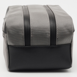Montblanc Grey/Black Nylon and Leather Zip Toiletry Pouch