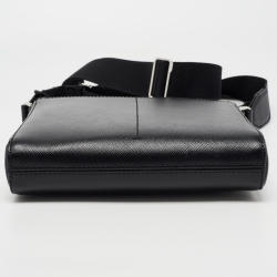 Montblanc Black Leather Sartorial Zip Messenger Bag