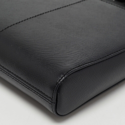 Montblanc Black Leather Sartorial Zip Messenger Bag