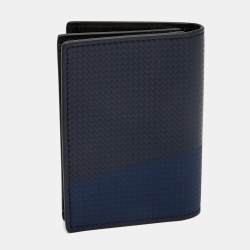 Pre Owned Montblanc Black/Blue Leather Extreme 2.0 Business Card Holder