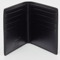 Pre Owned Montblanc Black Leather Meisterstuck Bifold Wallet 8CC