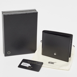 Pre Owned Montblanc Black Leather Meisterstuck Bifold Wallet 8CC
