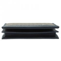 Montblanc Blue Coated Canvas and Leather Signature Card Holder