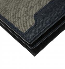 Montblanc Blue Coated Canvas and Leather Signature Card Holder